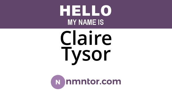 Claire Tysor