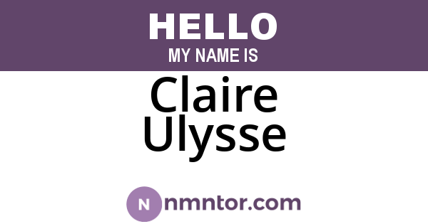 Claire Ulysse