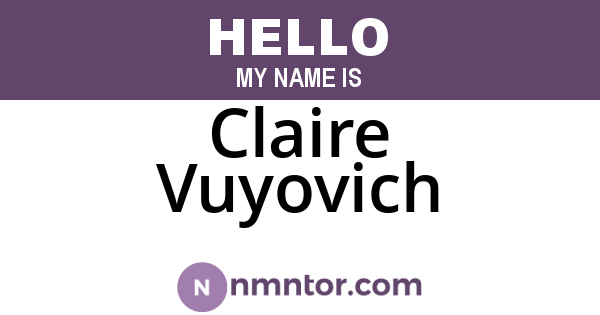 Claire Vuyovich