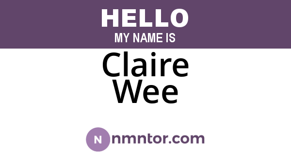 Claire Wee