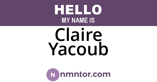 Claire Yacoub