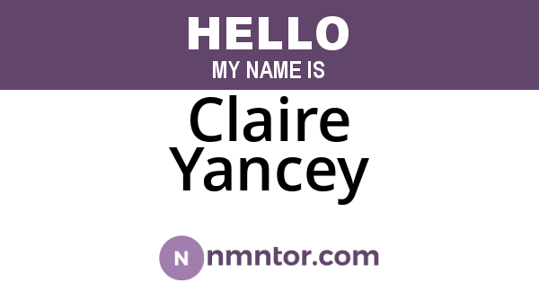 Claire Yancey