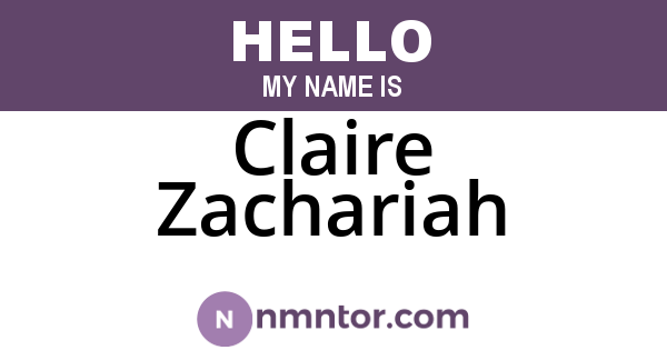 Claire Zachariah