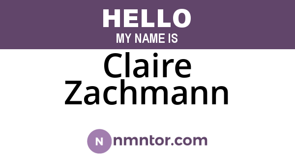 Claire Zachmann