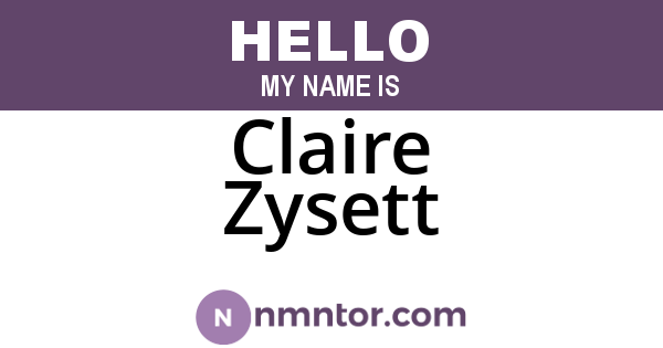 Claire Zysett