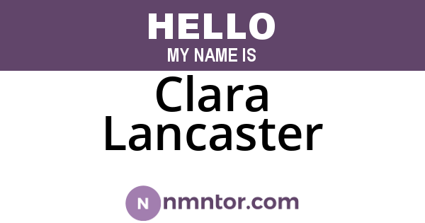 Clara Lancaster