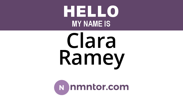 Clara Ramey
