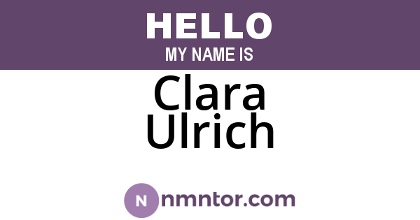 Clara Ulrich