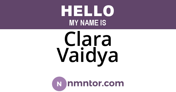 Clara Vaidya