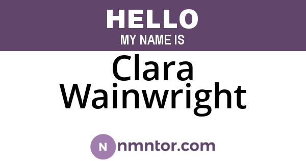 Clara Wainwright