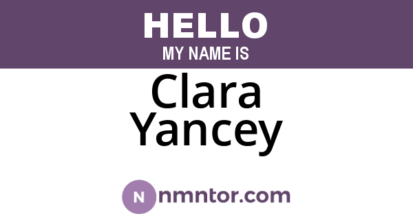 Clara Yancey