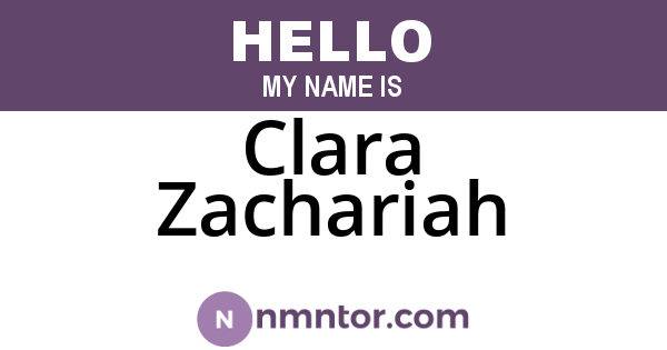 Clara Zachariah