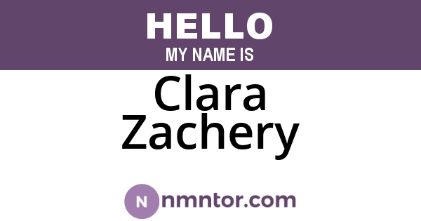Clara Zachery