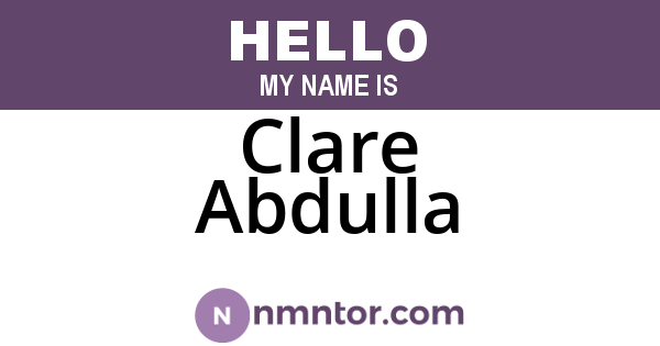 Clare Abdulla