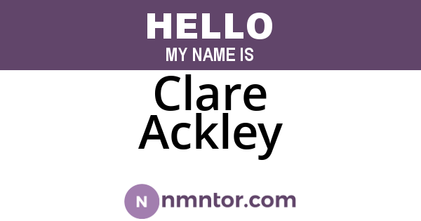Clare Ackley