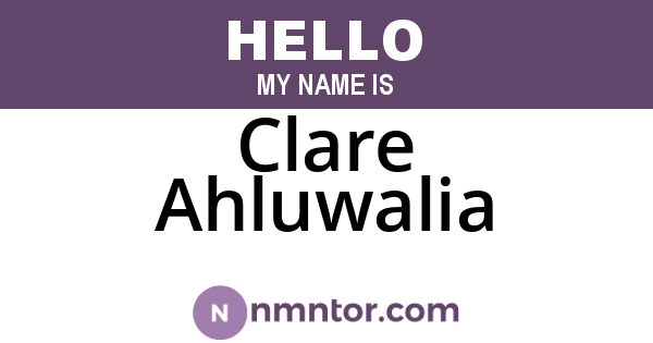 Clare Ahluwalia