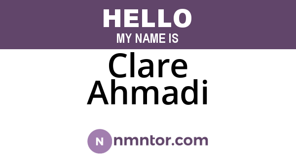 Clare Ahmadi