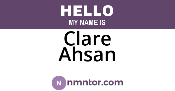 Clare Ahsan
