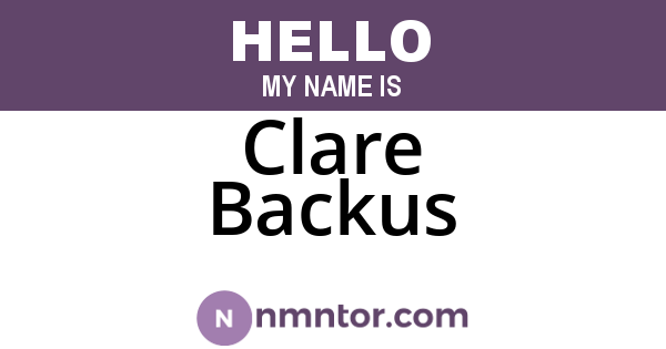 Clare Backus