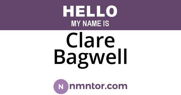 Clare Bagwell