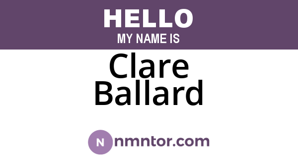 Clare Ballard