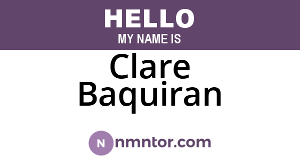 Clare Baquiran