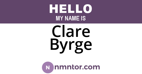 Clare Byrge