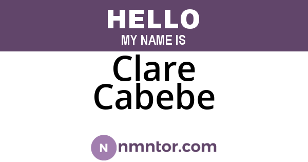 Clare Cabebe