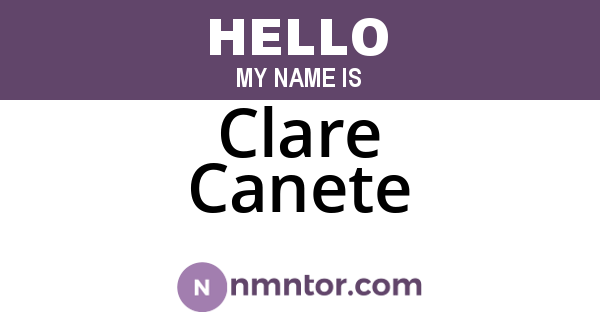 Clare Canete