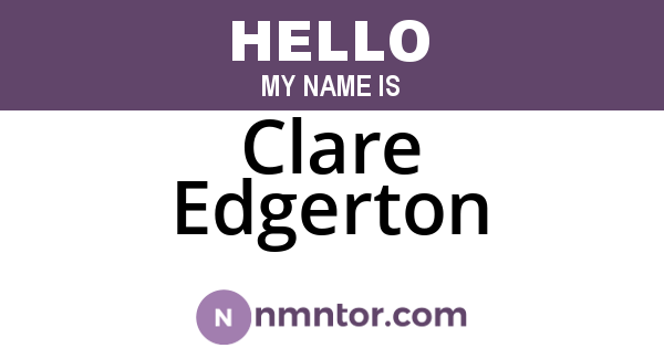 Clare Edgerton