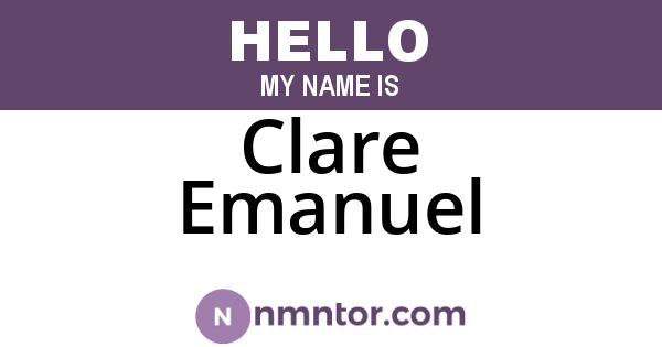 Clare Emanuel