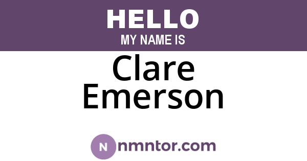 Clare Emerson