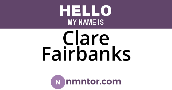 Clare Fairbanks