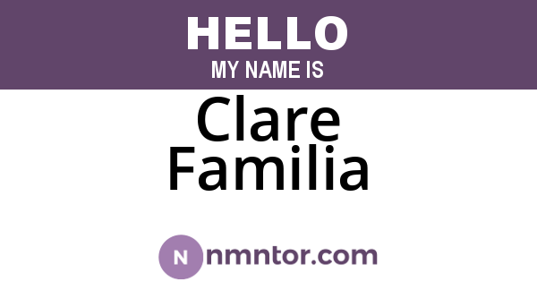 Clare Familia