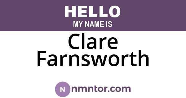 Clare Farnsworth