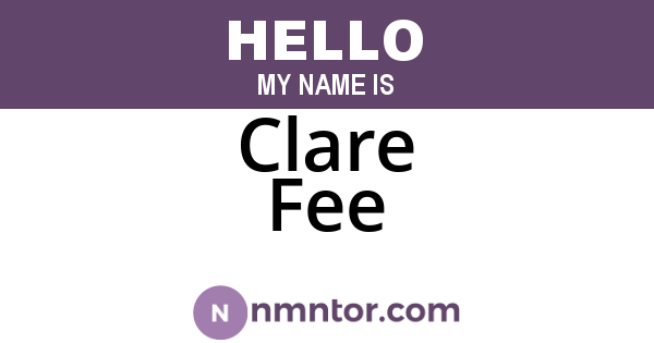 Clare Fee