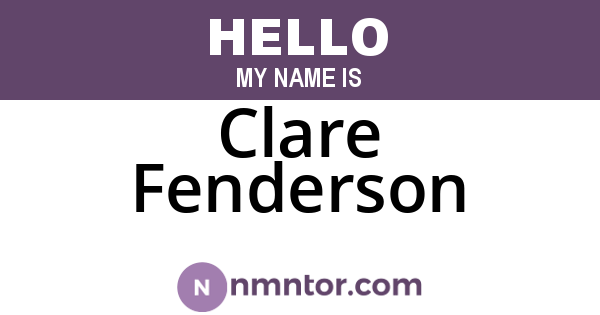 Clare Fenderson