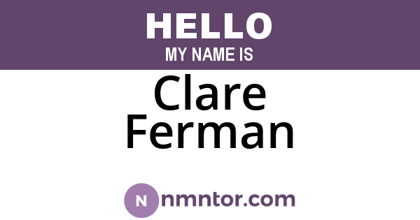 Clare Ferman