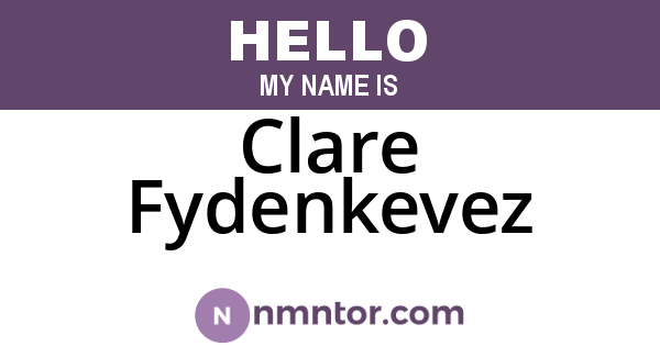 Clare Fydenkevez