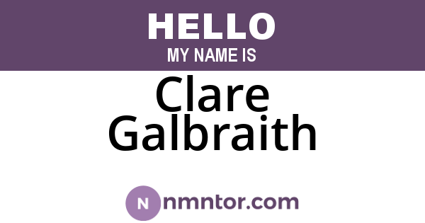 Clare Galbraith