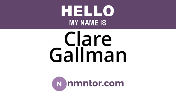 Clare Gallman