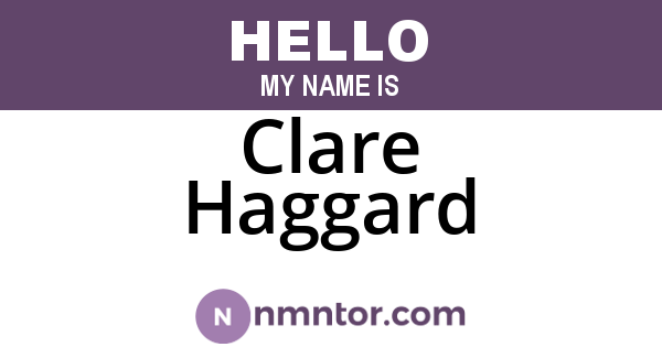 Clare Haggard
