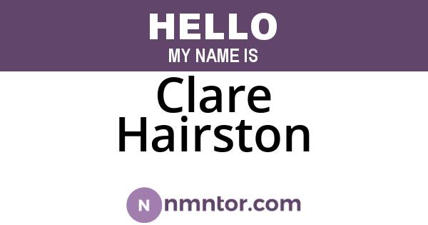 Clare Hairston