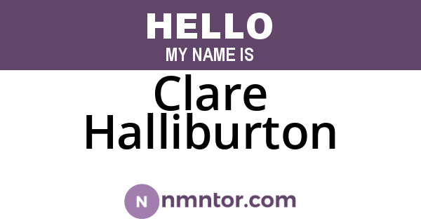 Clare Halliburton