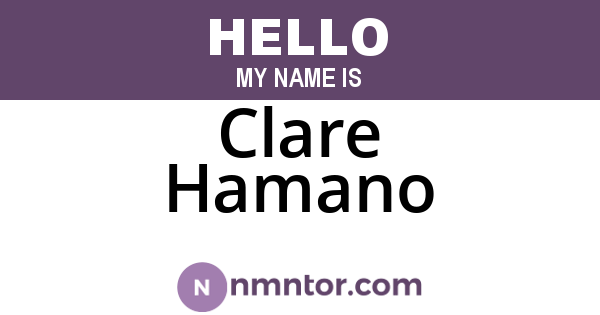 Clare Hamano