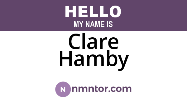 Clare Hamby
