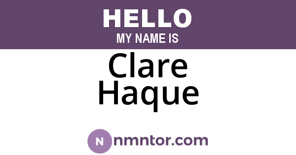 Clare Haque