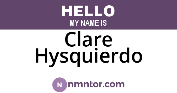 Clare Hysquierdo