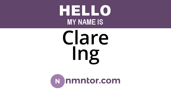 Clare Ing