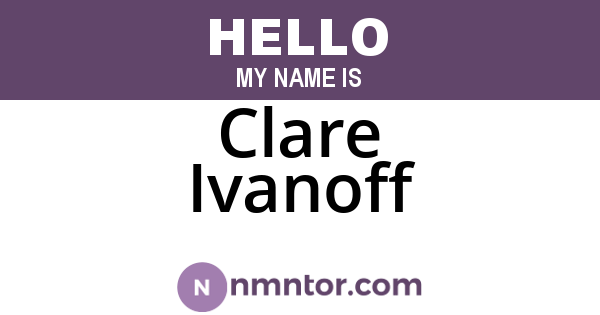 Clare Ivanoff